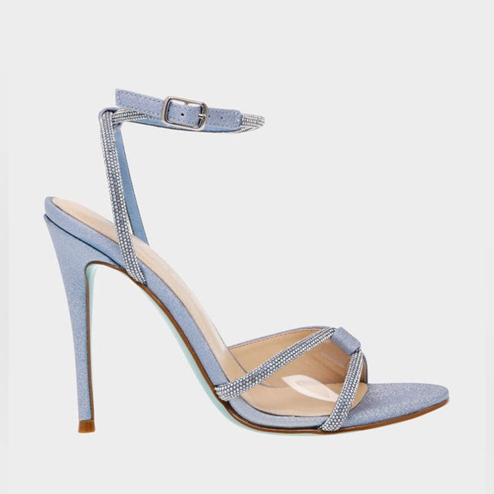 Betsey‎ Johnson Light Blue Vera Occasion Bejeweled Strappy Event Heel Size 7